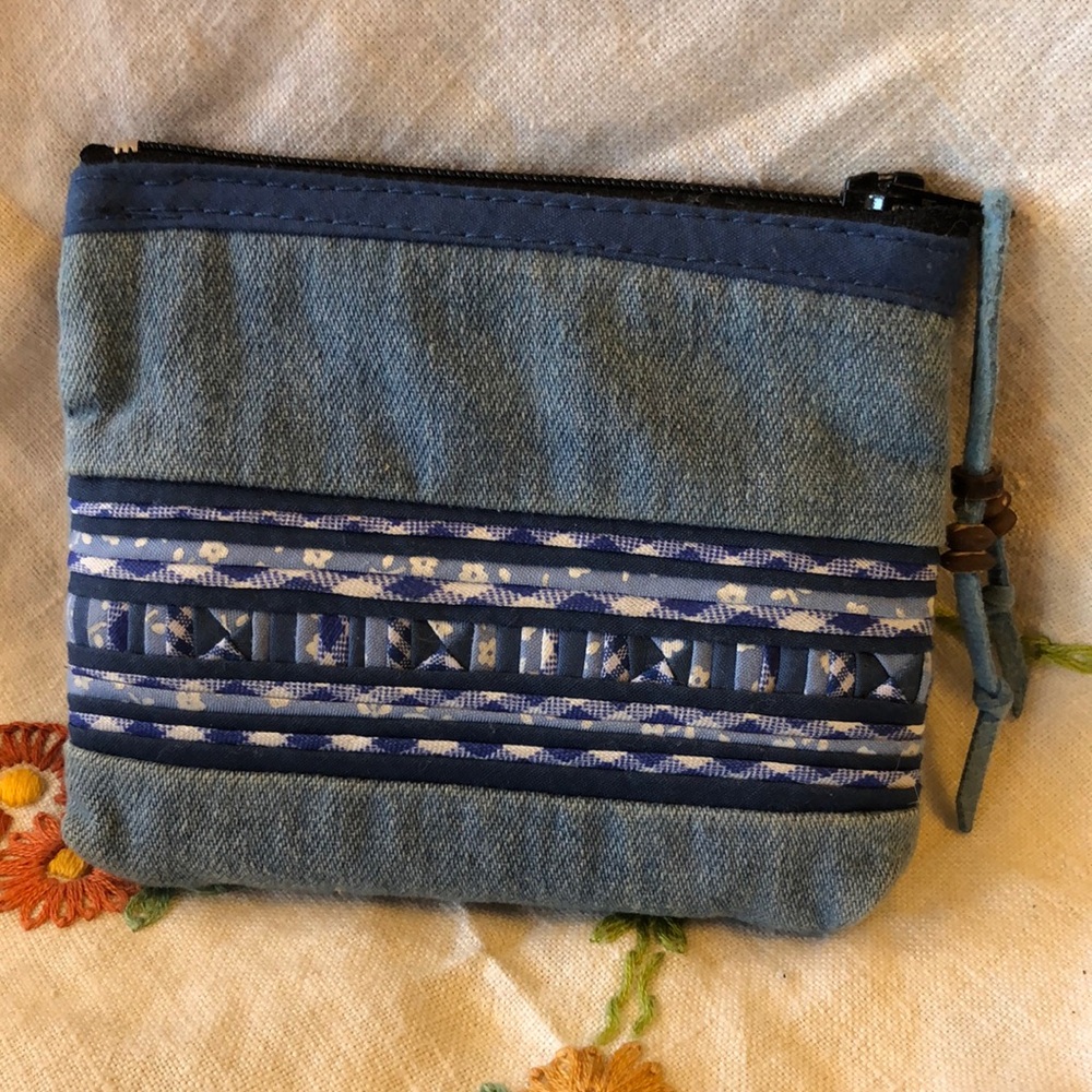 Denim change purse